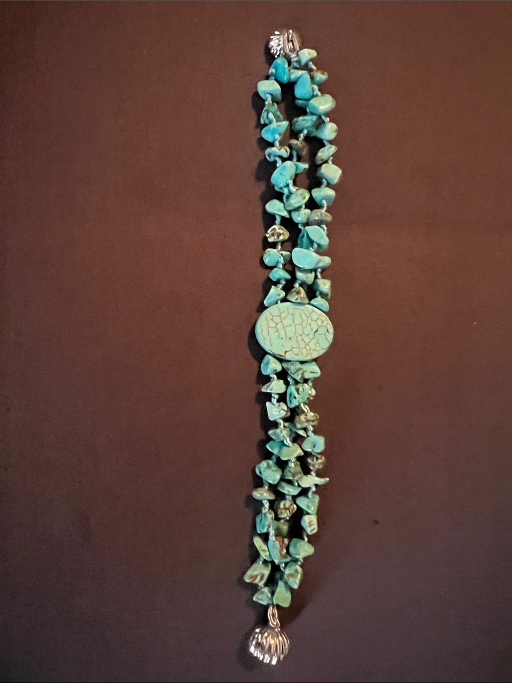 The Bradford Exchange Turquoise Multi-Strand Chip Bracelet with Oval Focal